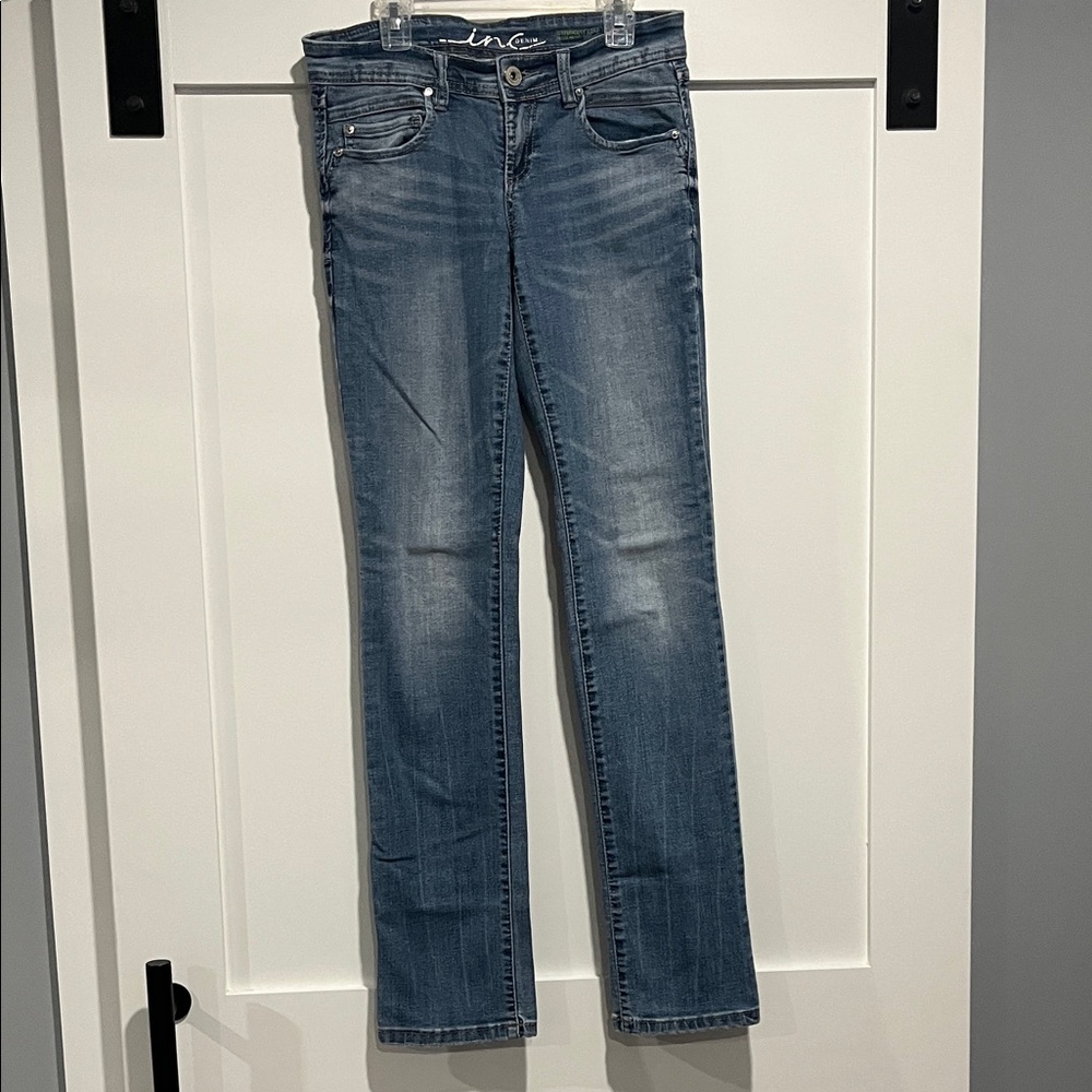 INC International Concepts Women's Classic Blue Straight Leg Regular Fit Jeans